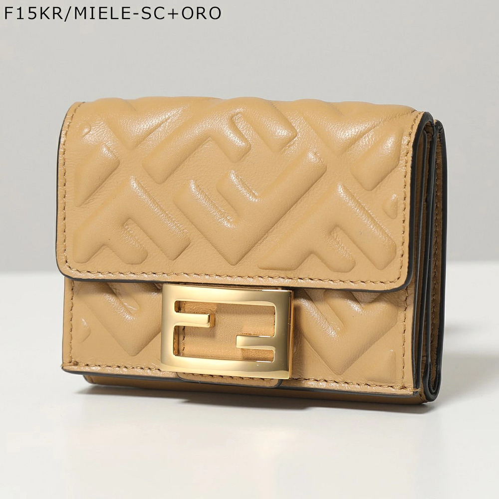 Fendi Baguette Tri fold Wallet FF Leather
